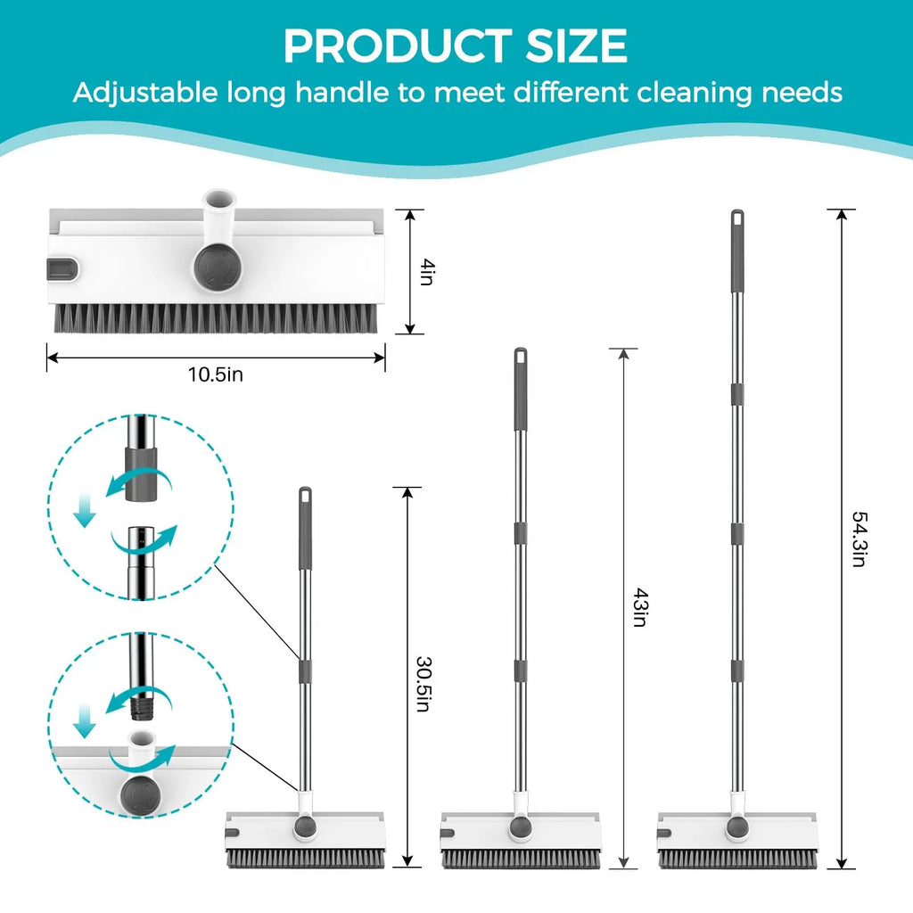 3-in-1 Floor Scrub Brush & Squeegee