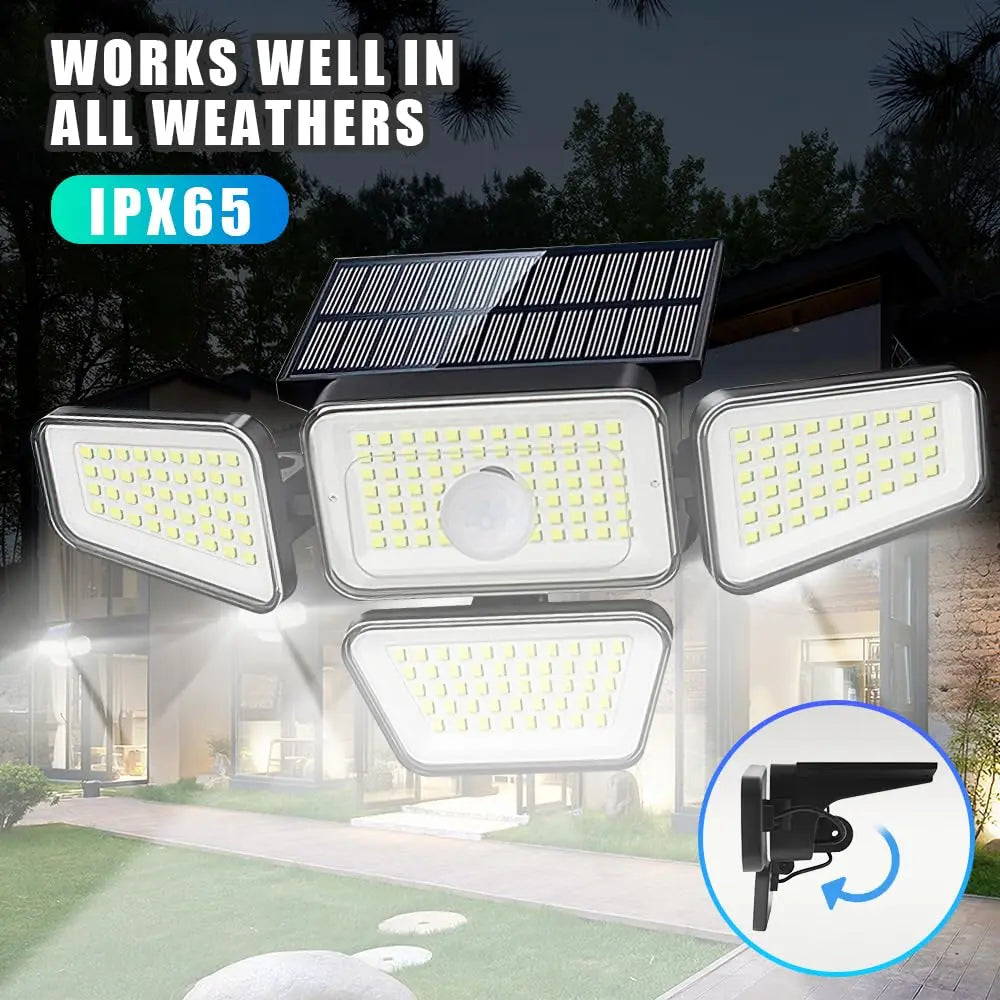 Ultra-Bright Solar Motion Floodlights (4-Head)