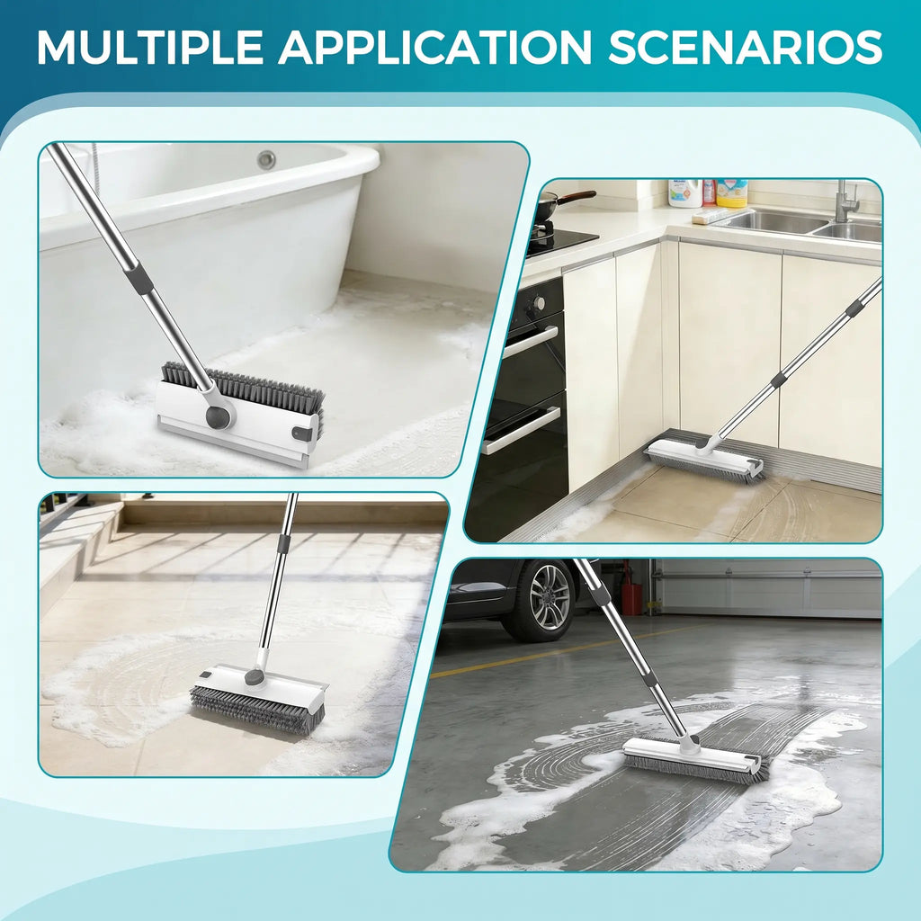 3-in-1 Floor Scrub Brush & Squeegee