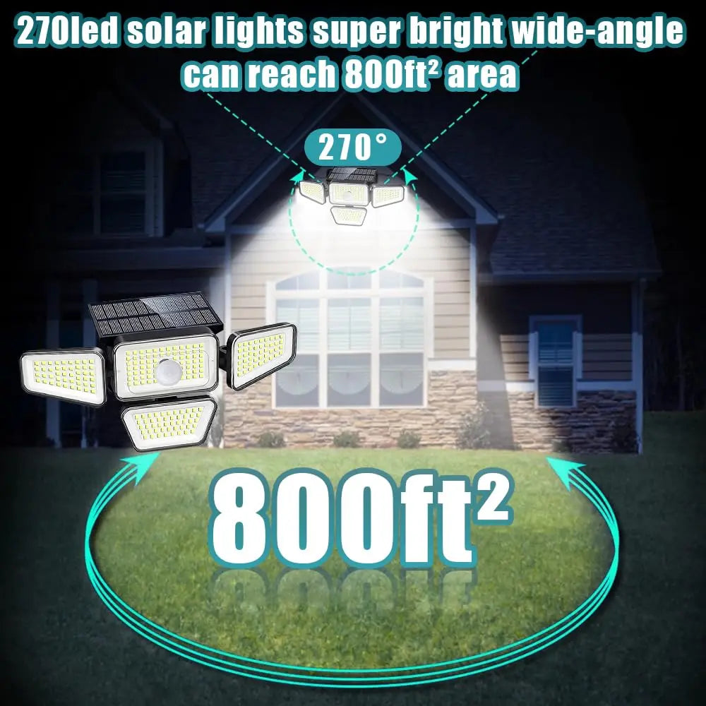 Ultra-Bright Solar Motion Floodlights (4-Head)