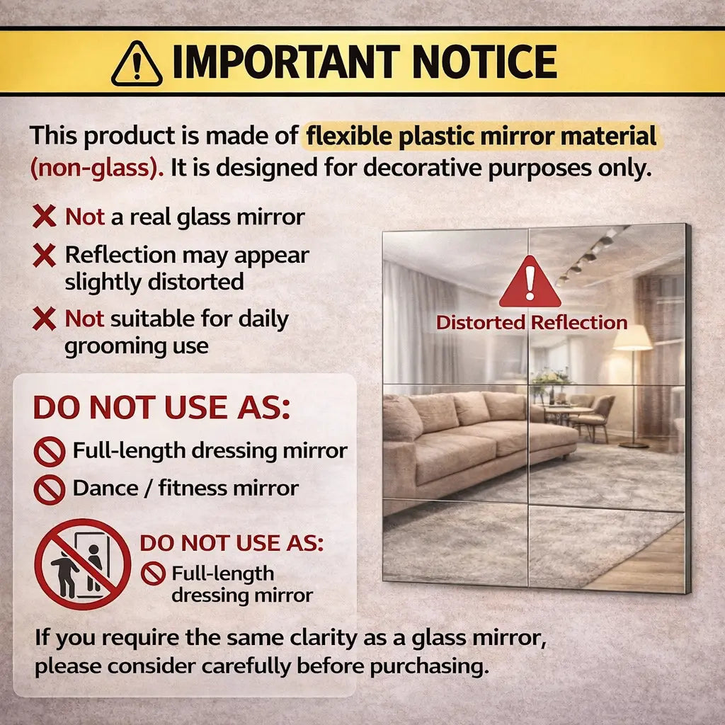 Flexible Frameless Mirror Tiles (Multi-Pack)