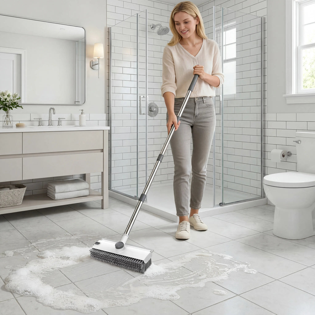 3-in-1 Floor Scrub Brush & Squeegee