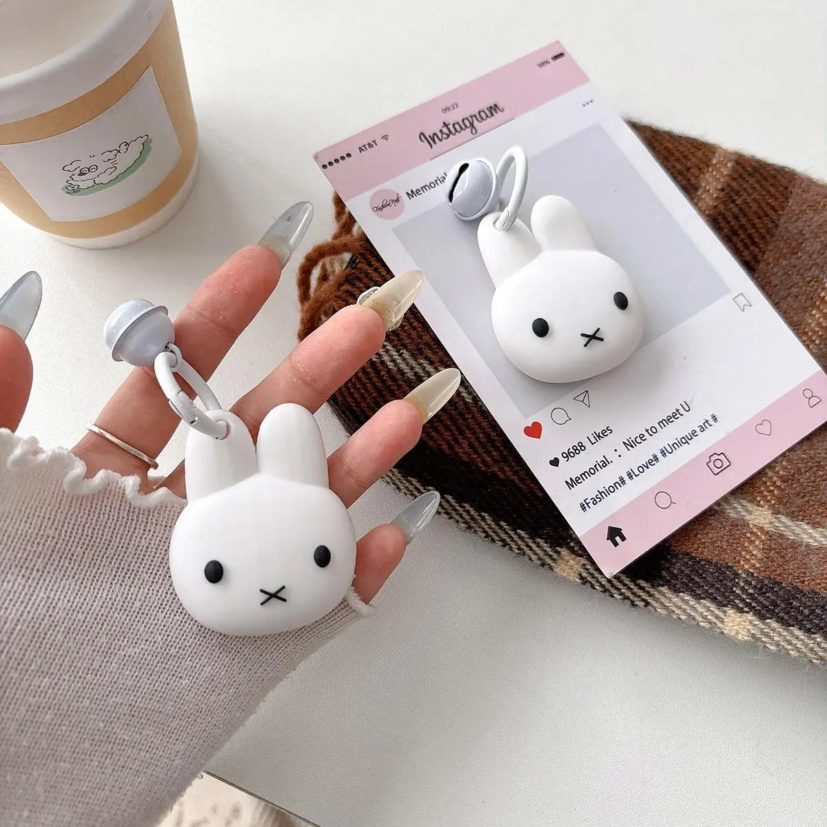 Cute Rabbit AirTag Case & Keychain