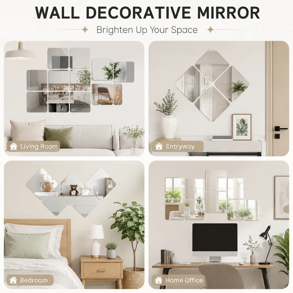 Flexible Frameless Mirror Tiles (Multi-Pack)