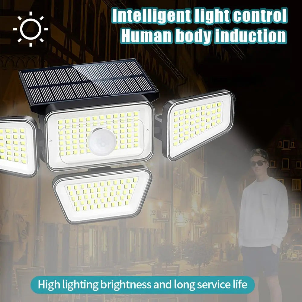 Ultra-Bright Solar Motion Floodlights (4-Head)