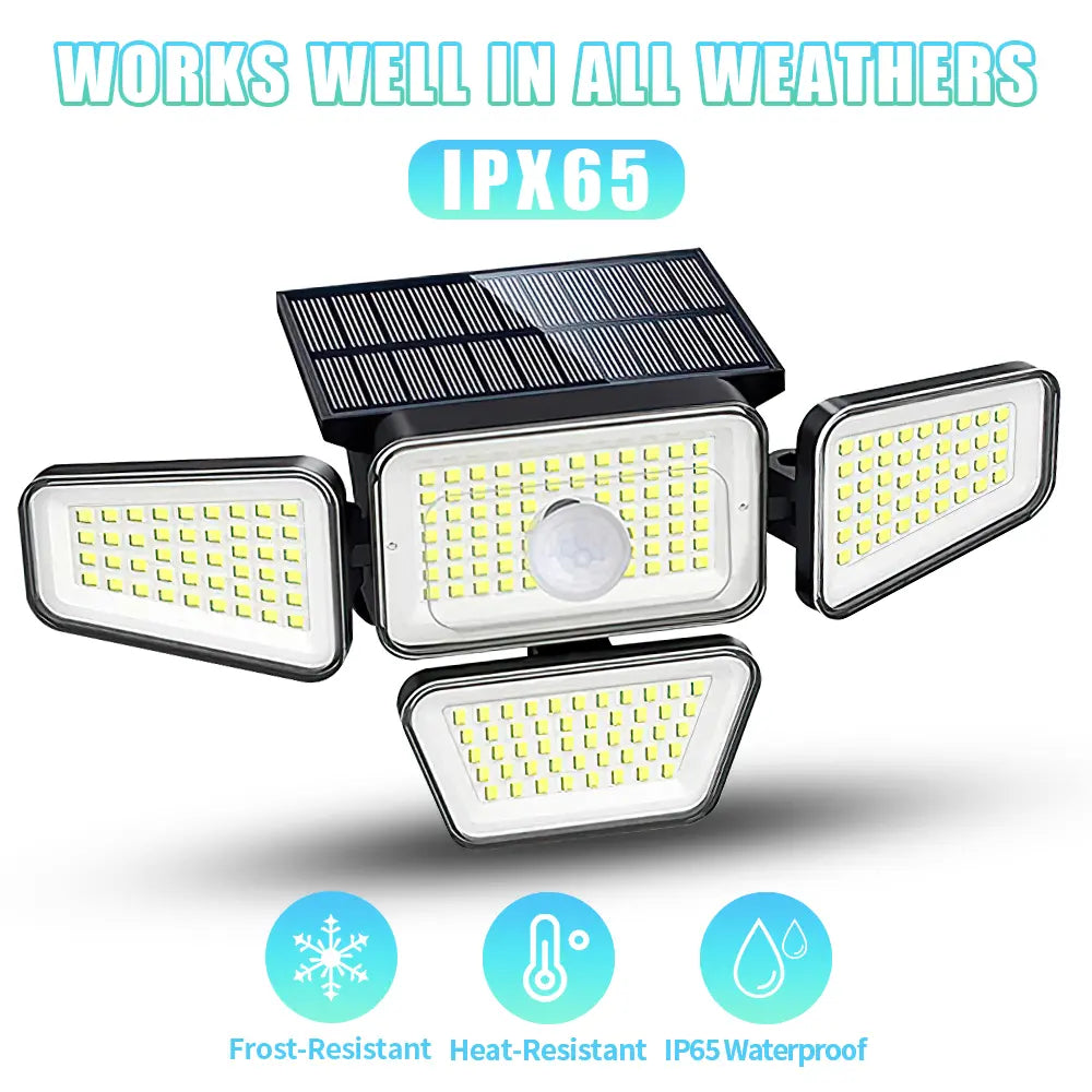 Ultra-Bright Solar Motion Floodlights (4-Head)